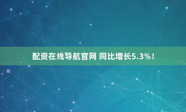 配资在线导航官网 同比增长5.3%！